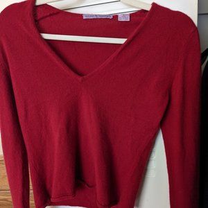 Red Pure Autumn Cashmere Sweater (Cropped)